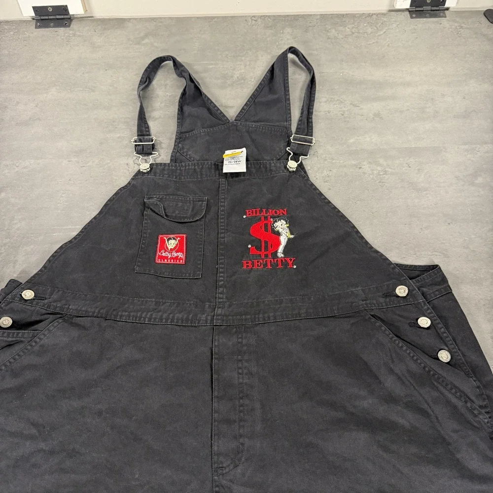 Freeze Betty Boop Shortalls Women 26/28W Black Billion Dollar Betty Vintage 2002